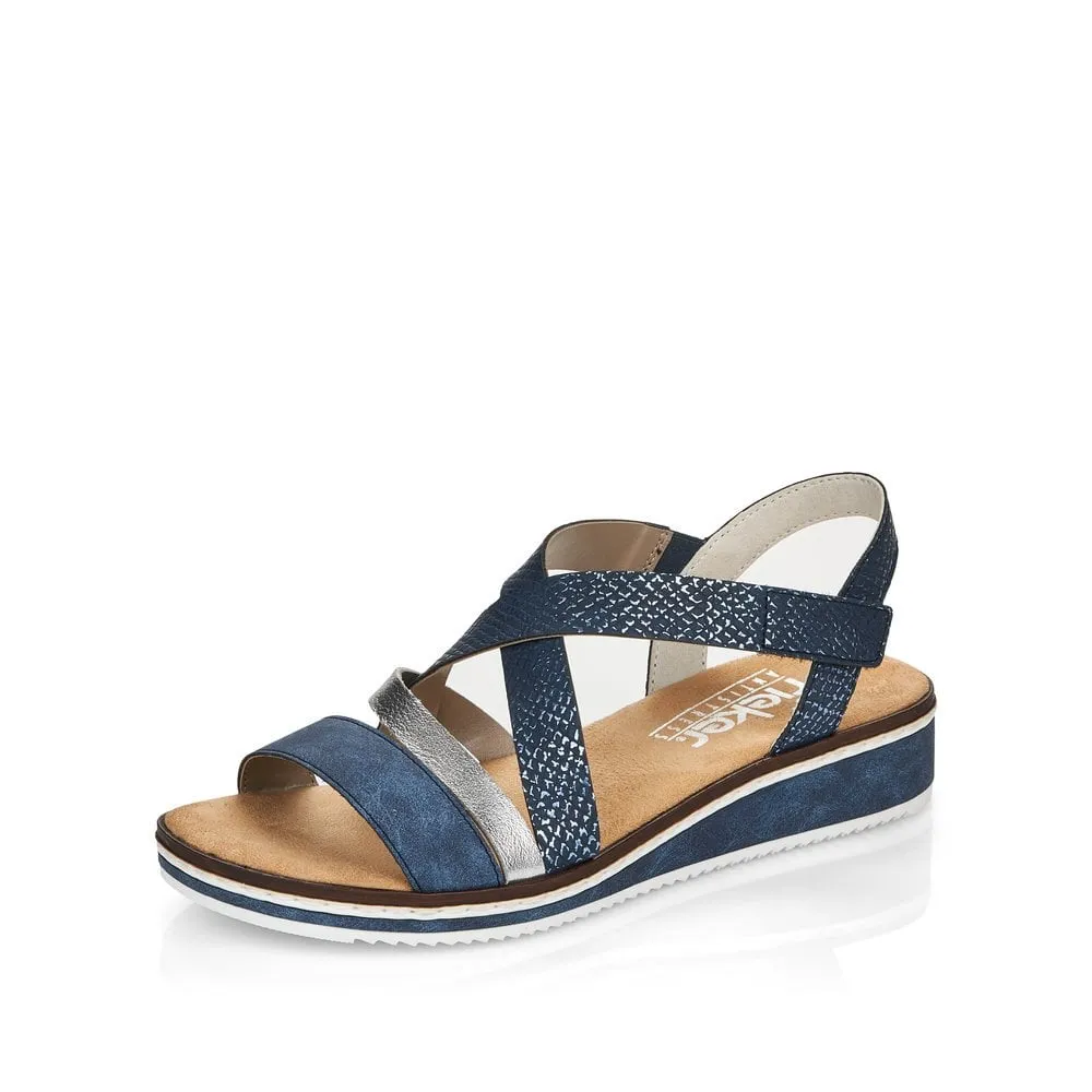 Rieker Sandals V3663 Ladies Shoes Blue