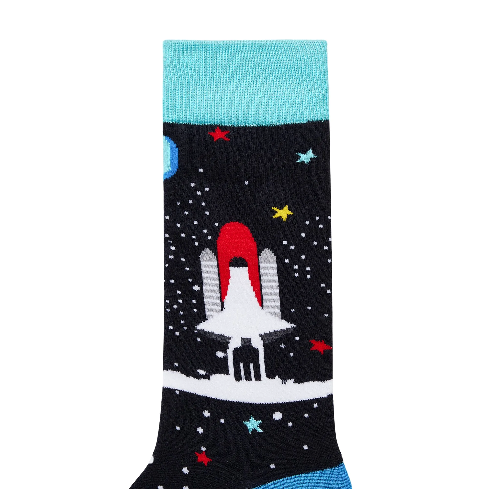 Rocketship Printed Crew Length Socks