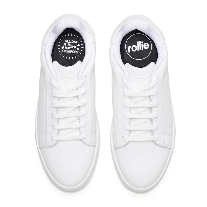 Rollies Womens Courtclub All White Leather Trainer