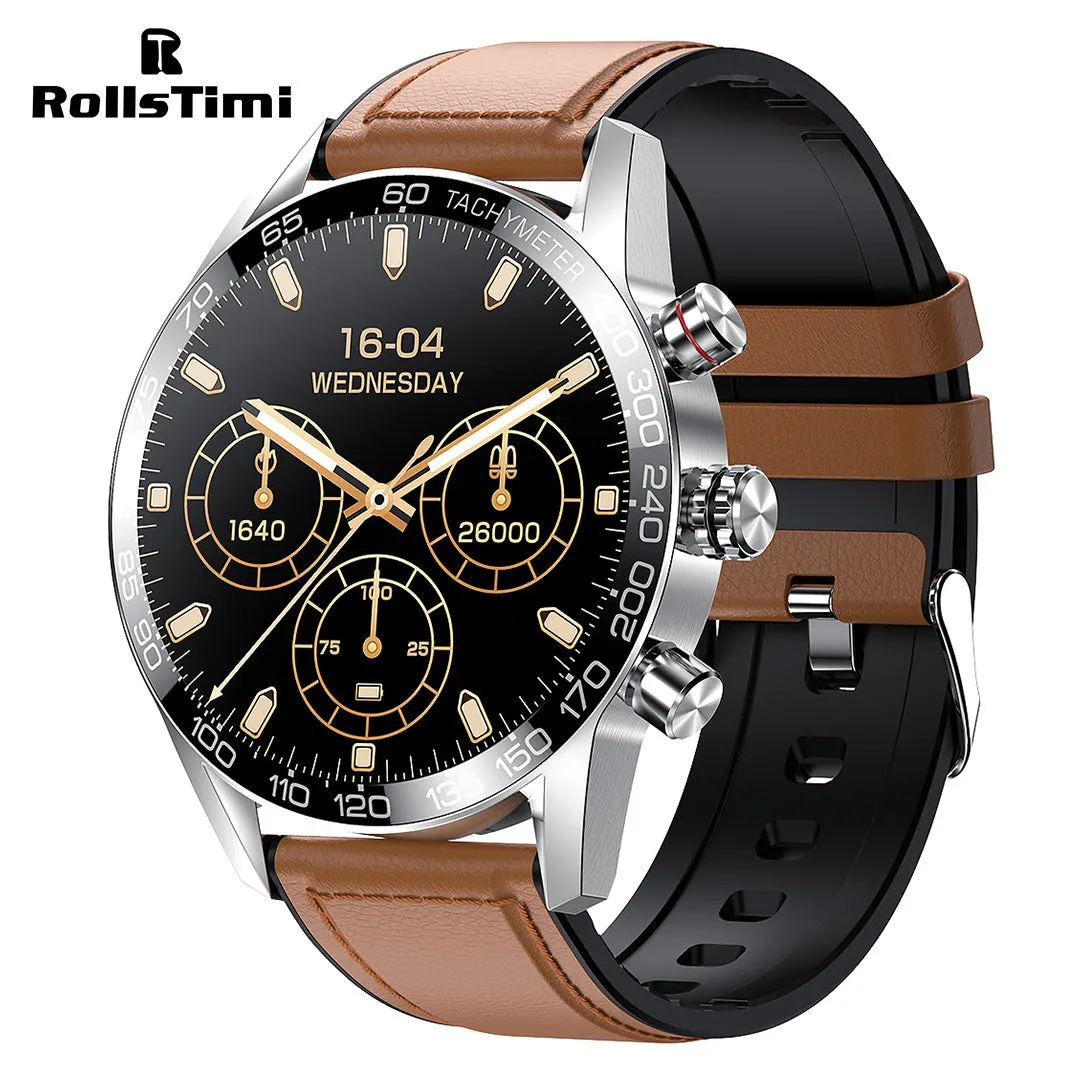 RollsTimi RT9MPro Luxury Men's Smart Watches Business Sports Waterproof Smartwatch for Women Fitness Tracker, Bluetooth Call, Heart Rate Blood Pressure Monitoring