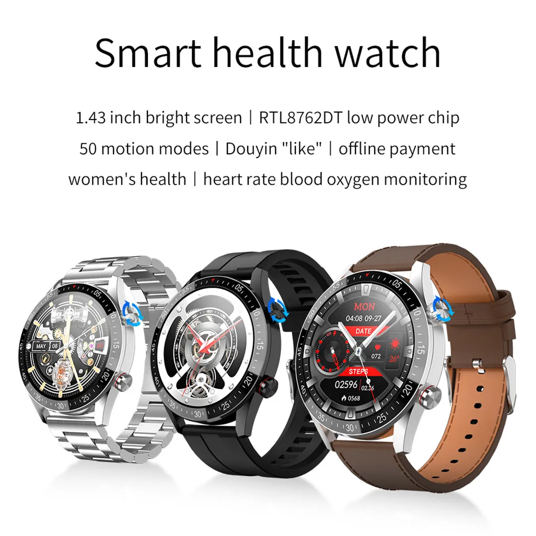 RollsTimi RTH5 Fashion Men's Smart Watch Business Sports Fitness Tracker Heart Rate Blood Pressure Smartwatch for Women Bluetooth Calls