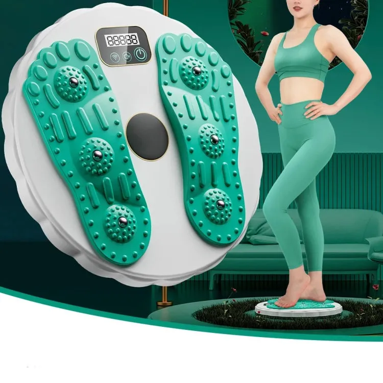 Rotating Waist Disc Twist Machine with Electronic Counter Magnetic Massage for Body Shaping, Color: White   Green