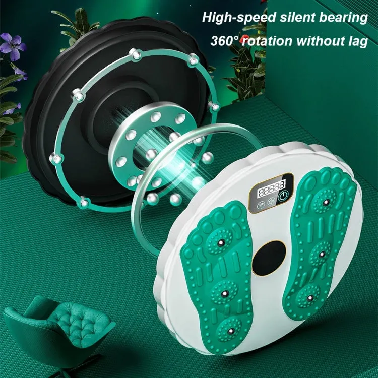 Rotating Waist Disc Twist Machine with Electronic Counter Magnetic Massage for Body Shaping, Color: White   Green