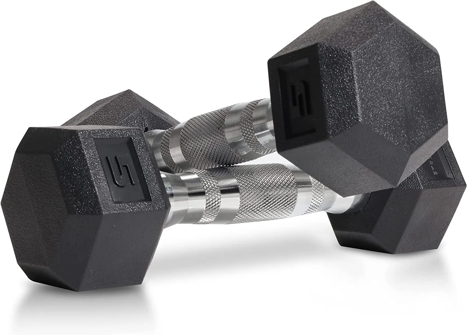 Rubber HEX Free Hand Weights Dumbbell Pairs