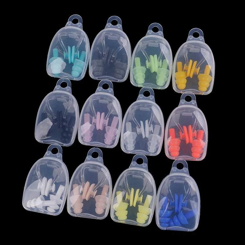 Silicone Earplugs Nose Clip Set For Watersports