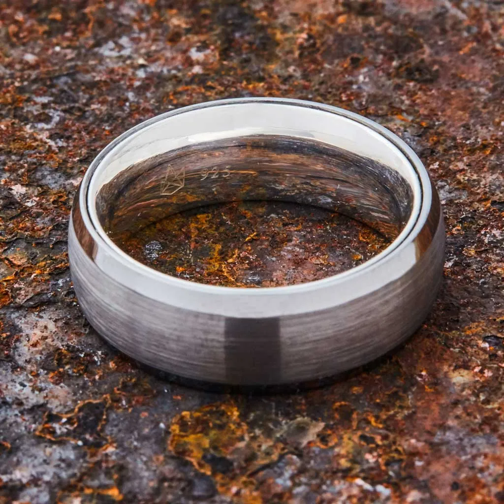 Silver Tungsten Ring - Sterling Silver