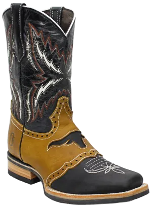 Silverton® Longhorn All Leather Square-Toe Boots (Black)