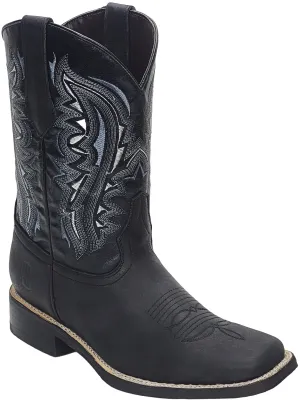 Silverton Stockton All Leather Square Toe Boots (Black)