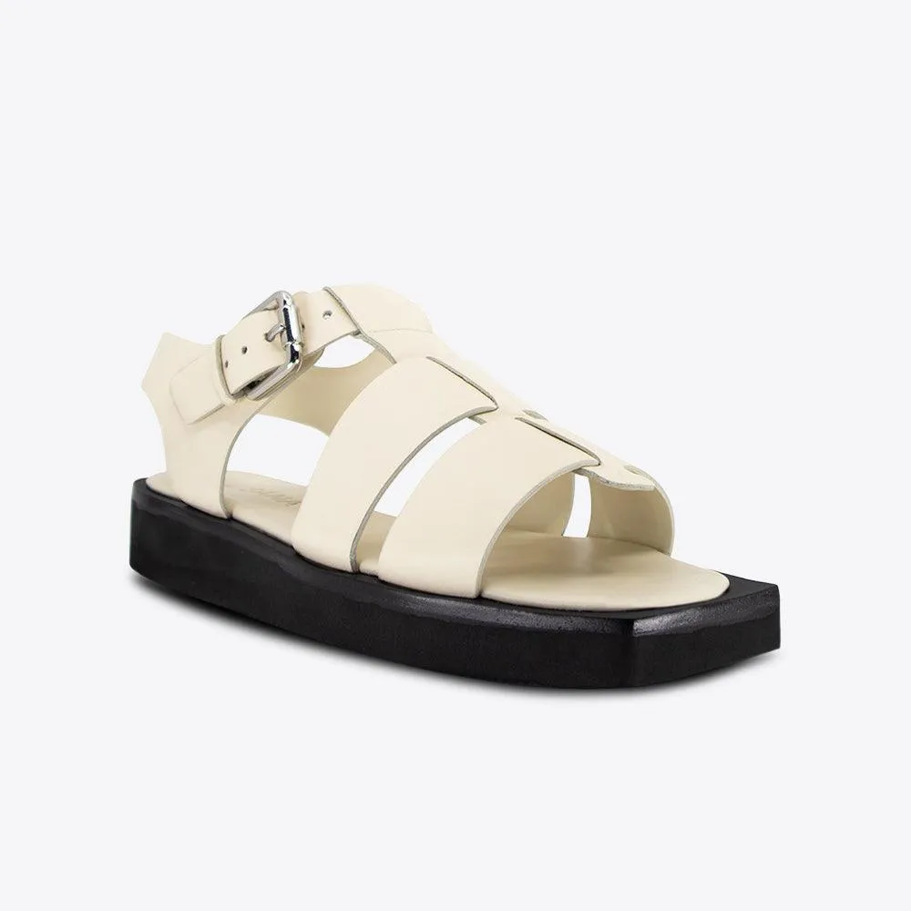 Sol Sana Hawkins Sandal in Off White and Black