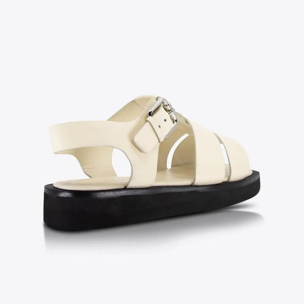 Sol Sana Hawkins Sandal in Off White and Black