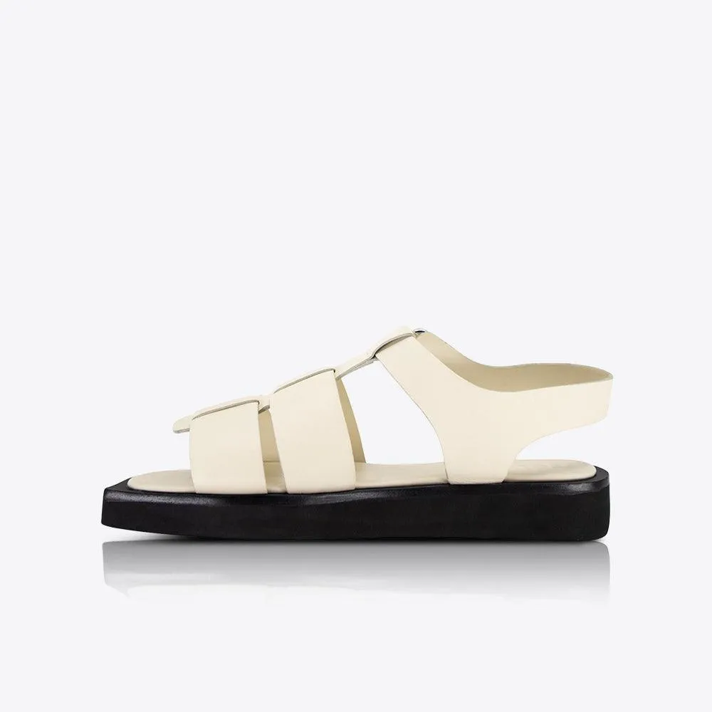 Sol Sana Hawkins Sandal in Off White and Black