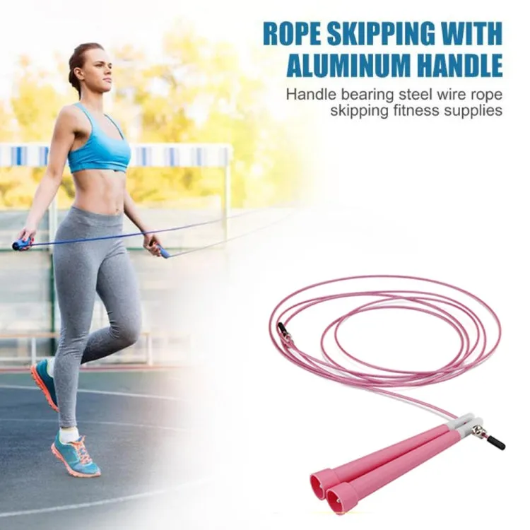 Steel Wire Skipping Skip Adjustable Fitness Jump Rope，Length: 3m(Blue)