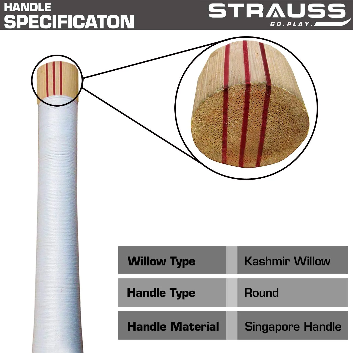 Strauss Supreme Scoop Tennis Cricket Bat,Plain, (Singapur Handle)