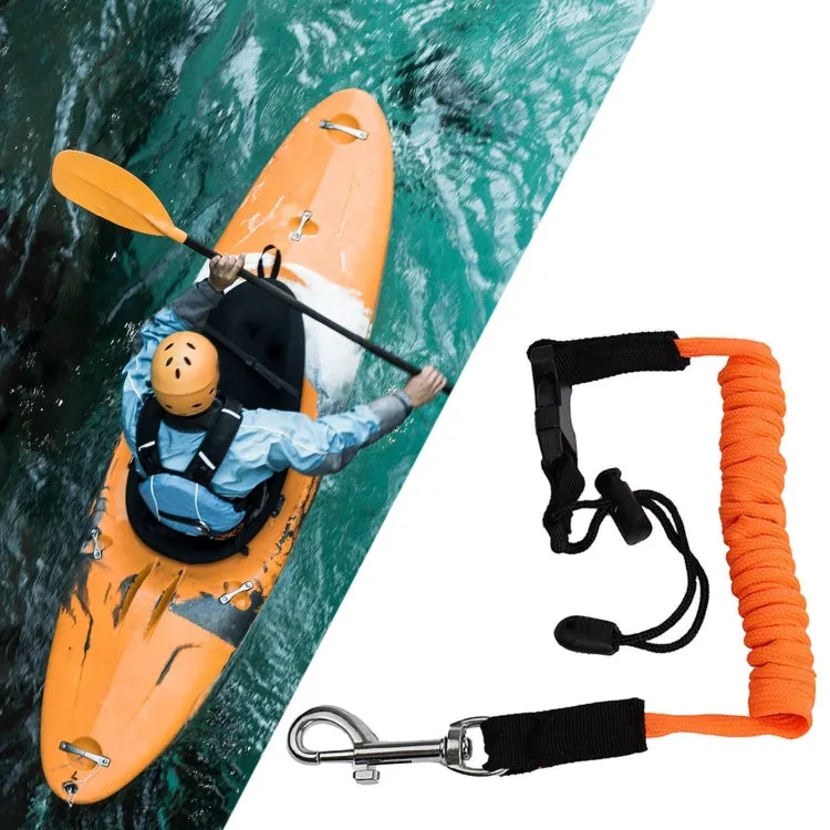 Stretchable Kayak Paddle Board Safety Rope Spring Leash With Safety Lock(Orange)