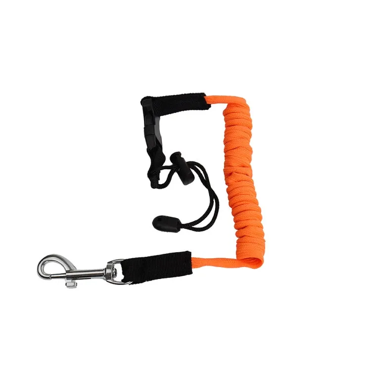 Stretchable Kayak Paddle Board Safety Rope Spring Leash With Safety Lock(Orange)