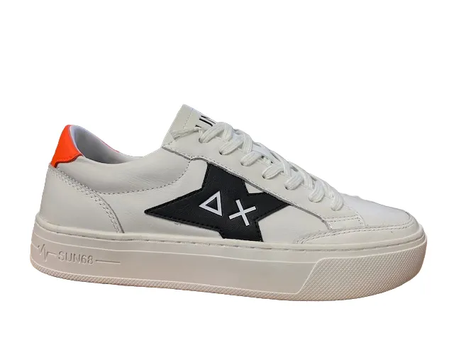 Sun68 Sneakers da uomo Skate Z42125 0164 bianco-arancio fluo