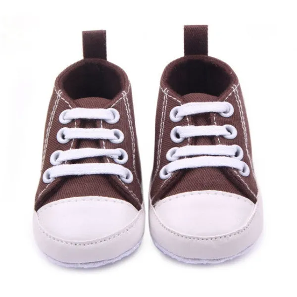 Toddler Baby Boy Girl Lace Up Sneakers Soft Sole Crib Shoes Newborn to 12Months