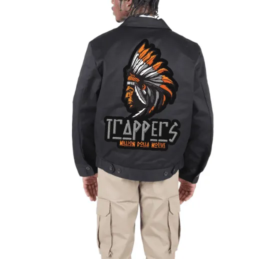 Trappers - Orange on Black Mechanic Jacket