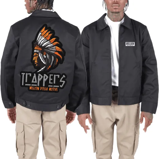 Trappers - Orange on Black Mechanic Jacket