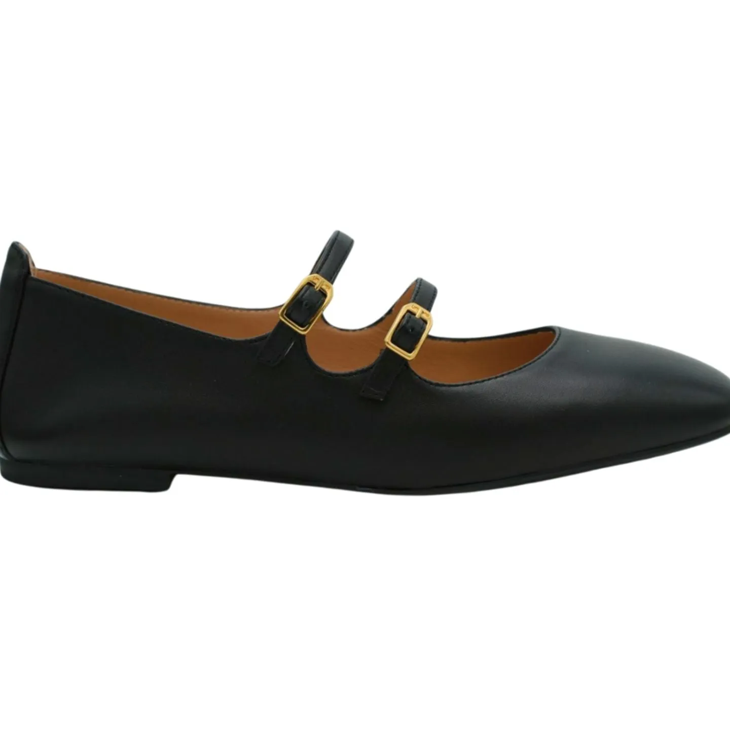 UNISA Black  Leather Mary Jane  Ballet Flat Shoe