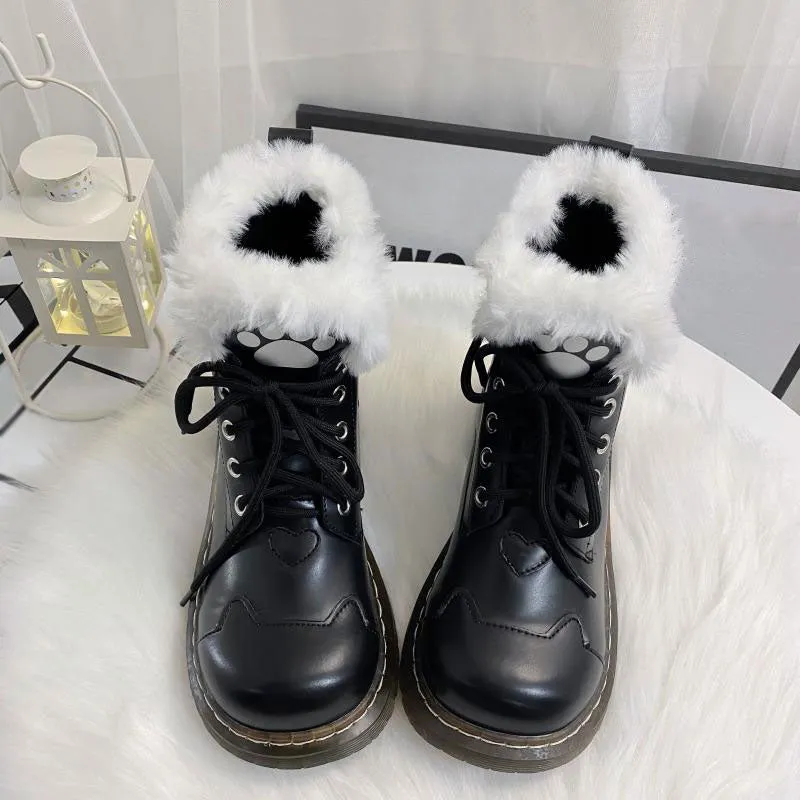 Uniwim Cute Cat Paw Lolita Boots SE22478