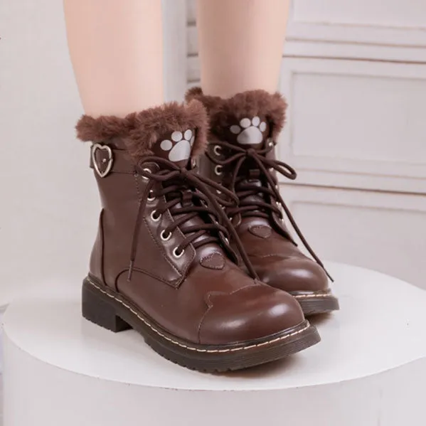 Uniwim Cute Cat Paw Lolita Boots SE22478