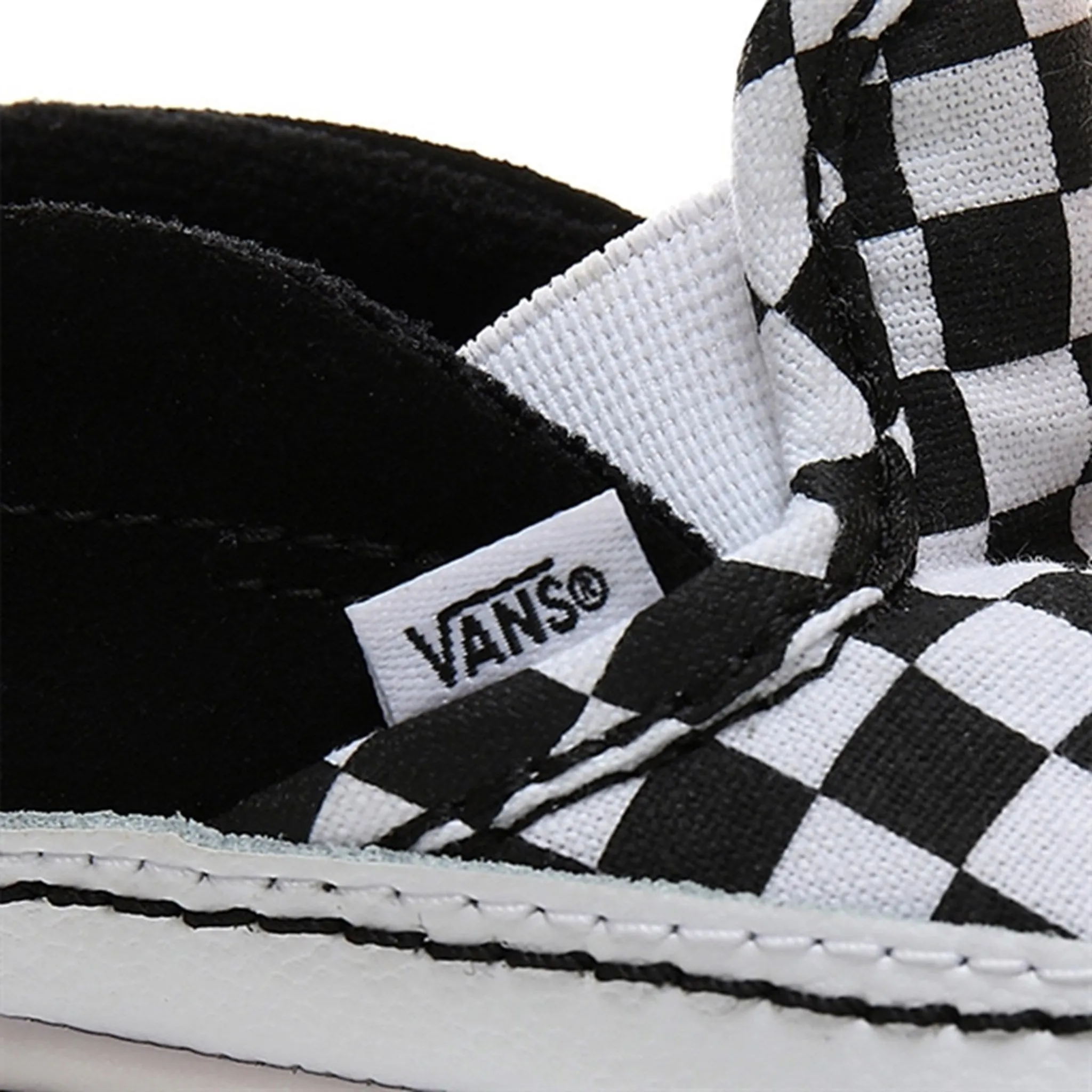 VANS IN Slip-On V Crib Sneakers Checker Black/True White