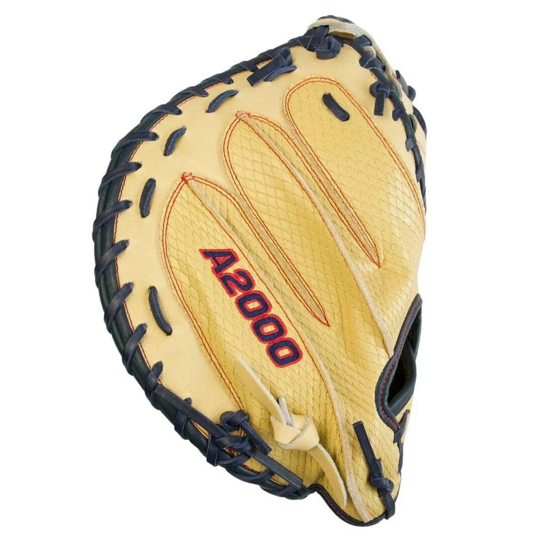 Wilson A2000 CM33 SuperSnakeSkin "Golden Viper" 33" Baseball Catcher's Mitt: Blonde and Navy