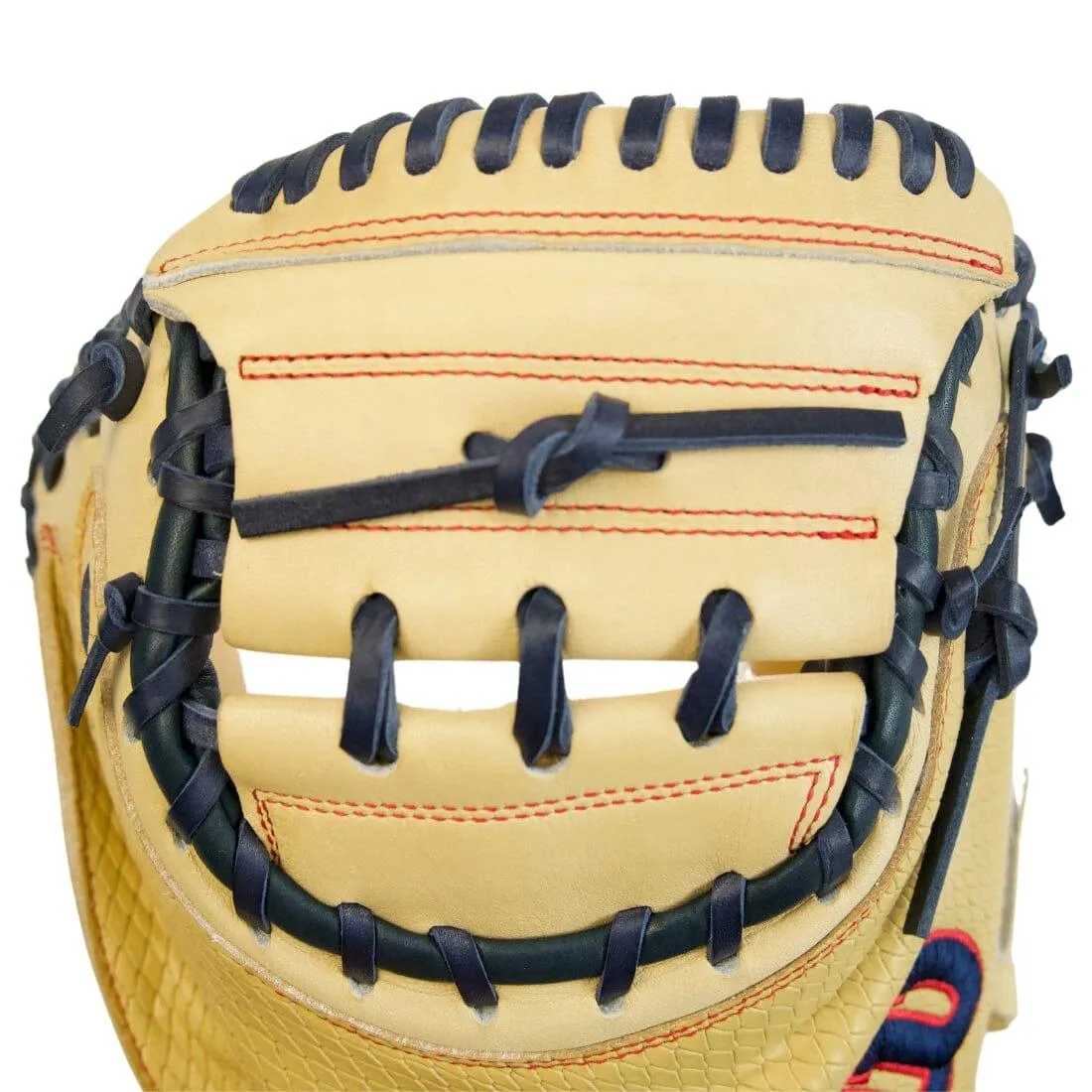 Wilson A2000 CM33 SuperSnakeSkin "Golden Viper" 33" Baseball Catcher's Mitt: Blonde and Navy