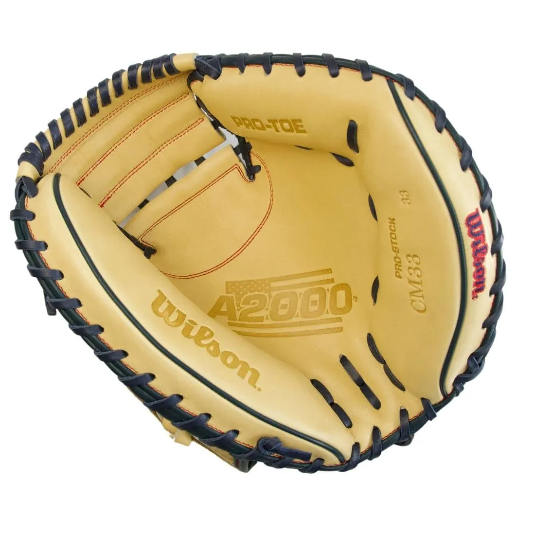 Wilson A2000 CM33 SuperSnakeSkin "Golden Viper" 33" Baseball Catcher's Mitt: Blonde and Navy