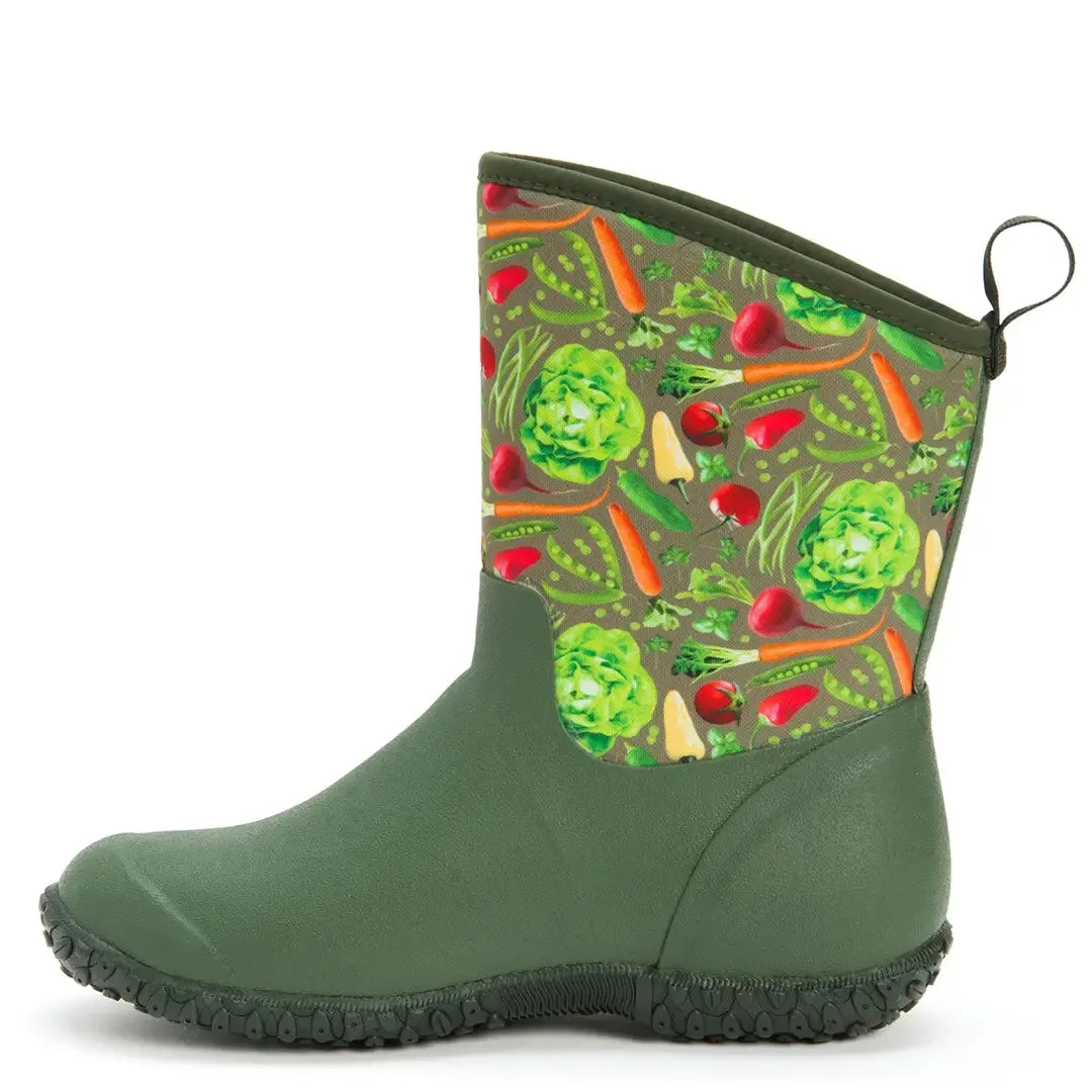 Women's RHS Muckster II Short Boot - Green Veggie Print by Muckboot