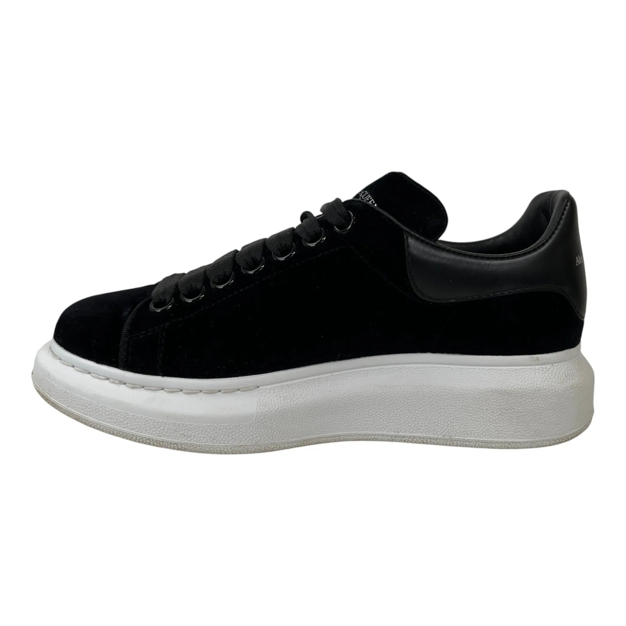 Women's Velvet Oversized Low Trainers Black Size EU 35 / UK 2