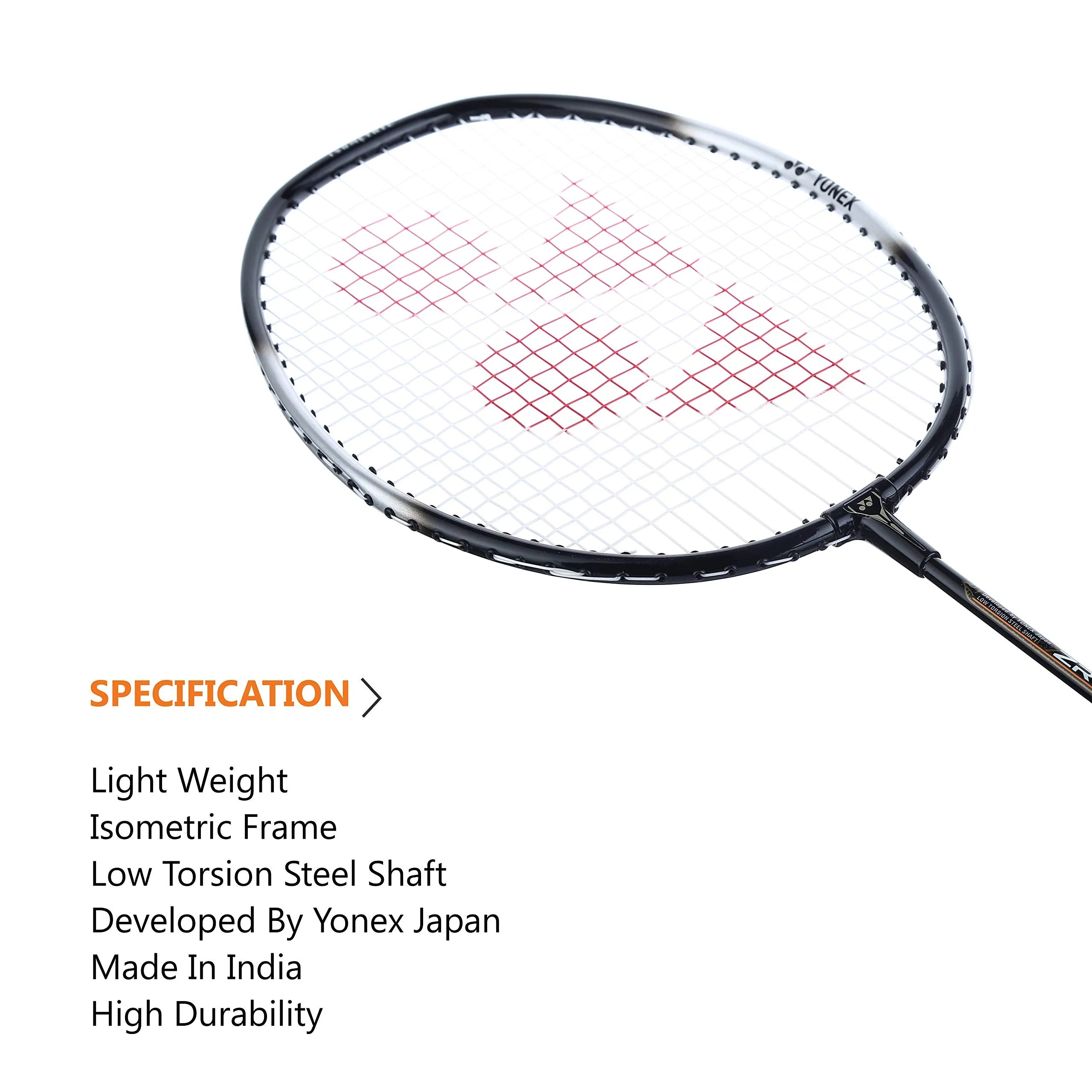 ZR 100 Light Aluminium Badminton Racquet with Full Cover | Made in India (Black |Pack of 1)